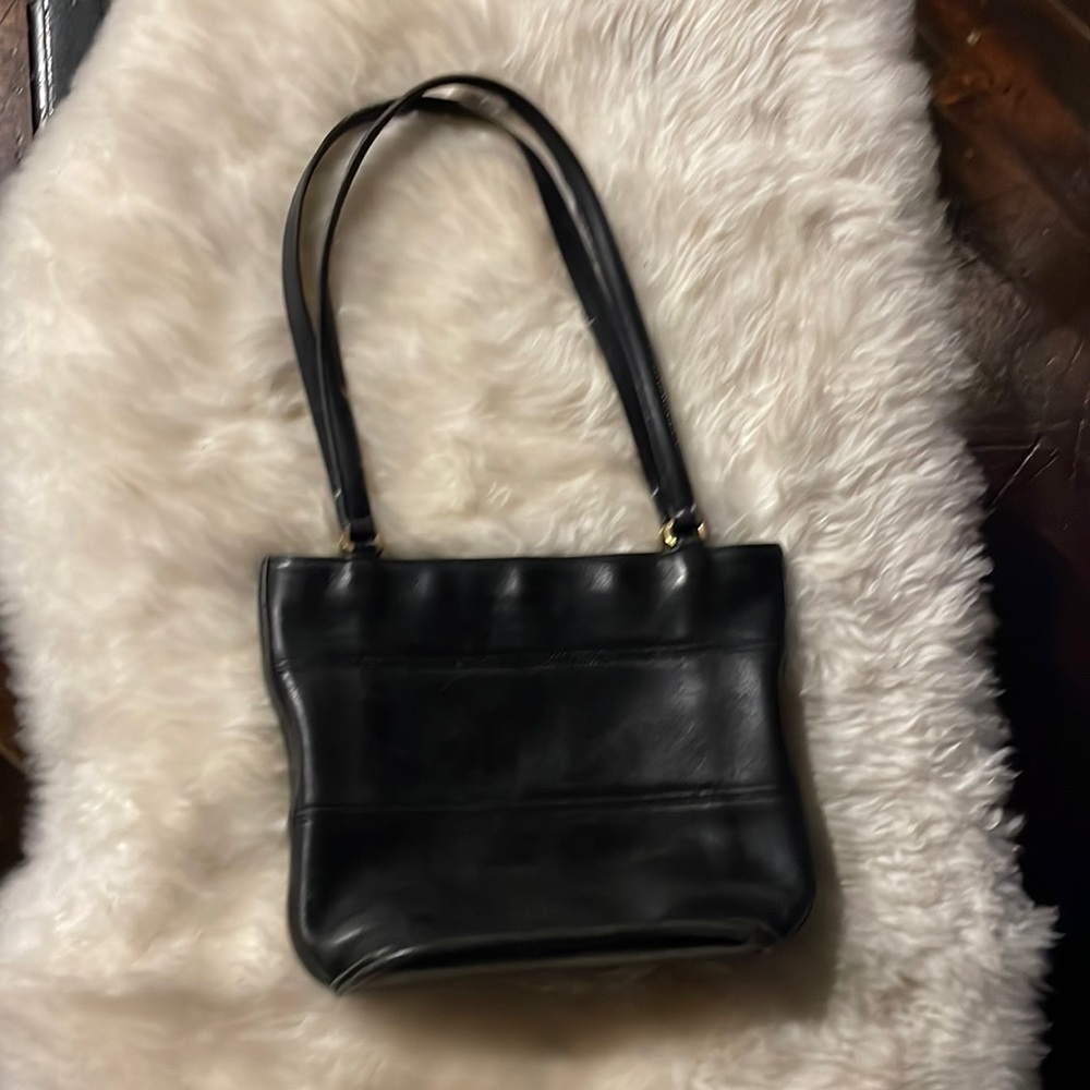 1990s Vintage Coach Legacy TriBeCa Made in NYC Black Leather Tote Bag Purse